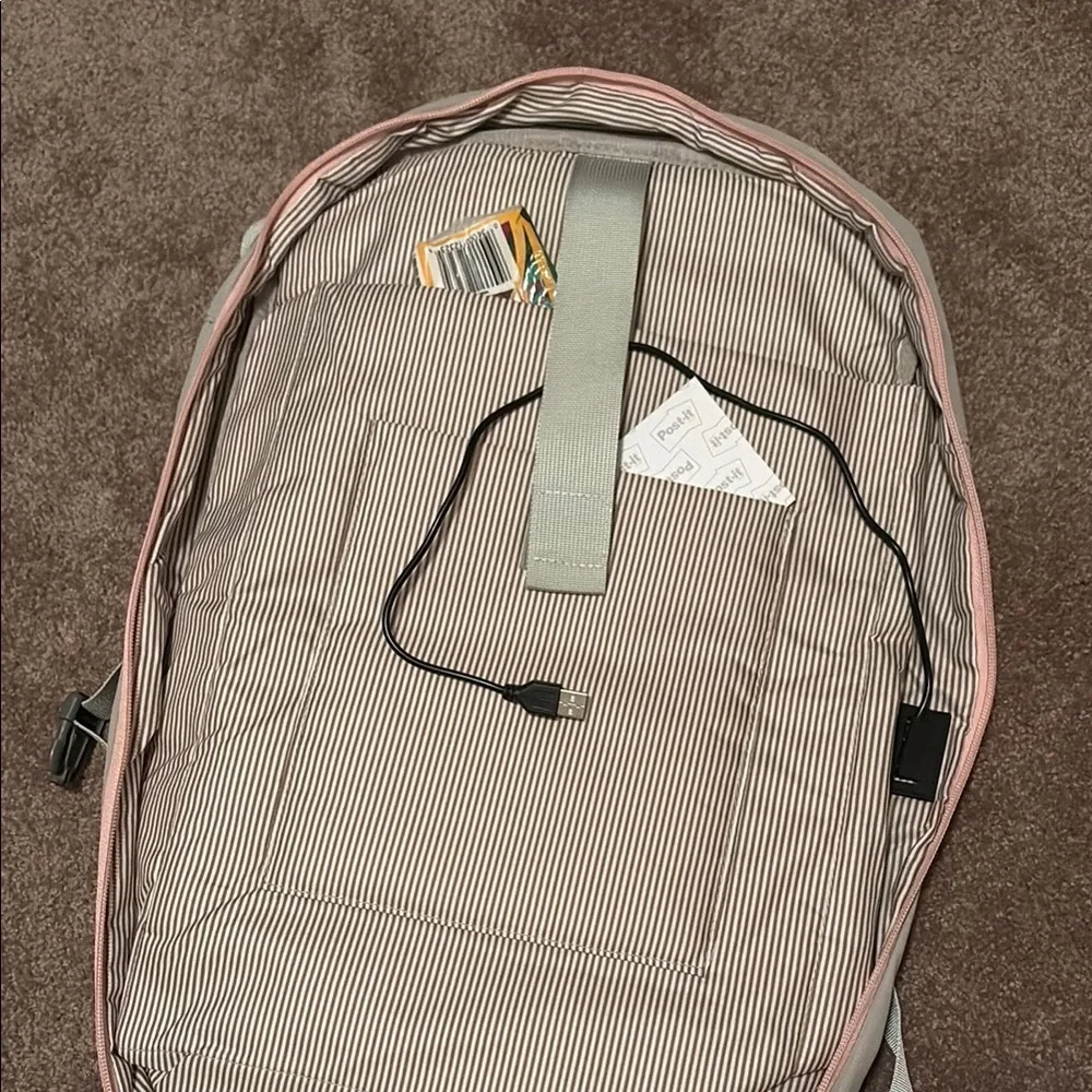 Stylish Gray and Pink Backpack - Picture 9 of 13